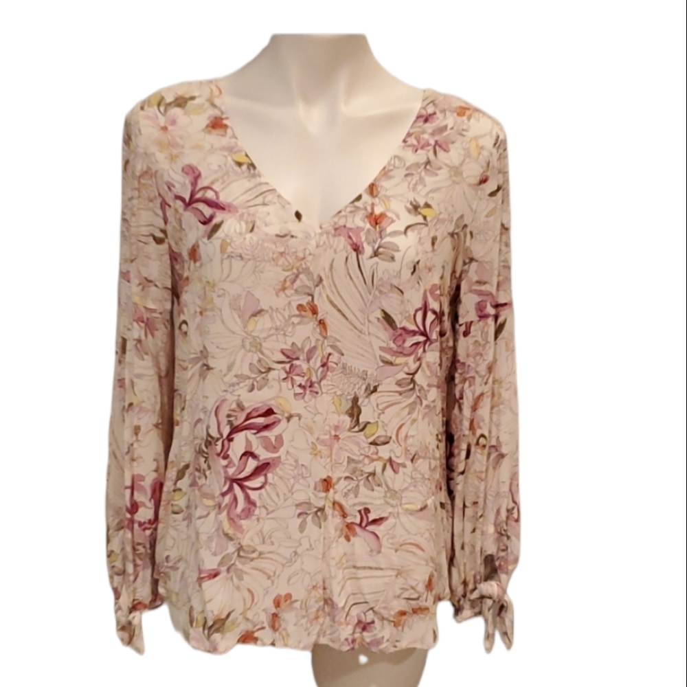 Anthropologie Maeve Pernille Floral Ivory Blouse